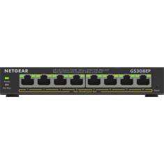 NETGEAR 8-Port Gigabit Ethernet PoE+ Plus Switch (GS308EP) Gestionate L2/L3 Gigabit Ethernet (10/100/1000) Power over Ethernet (PoE) Suport Negru