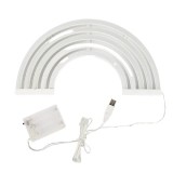 Lampa cu neon in forma de curcubeu, abs, alb, 30x16x2 cm, Oem