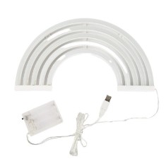 Lampa cu neon in forma de curcubeu, abs, alb, 30x16x2 cm foto