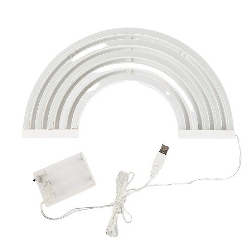 Lampa cu neon in forma de curcubeu, abs, alb, 30x16x2 cm