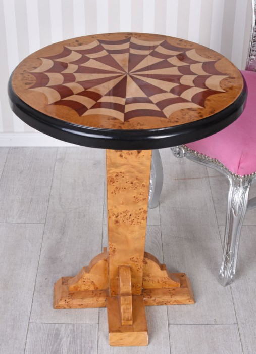 Masuta Art Deco din lemn masiv furniruit cu model CAT981