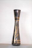 Vaza mare bronz - 30 cm, argintata si aurita, gravata manual - decor floral, Vase