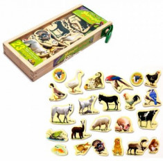 Set animale din lemn cu magneti 23 piese foto