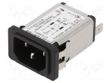Conector alimentare AC SCHURTER soclu tată C14 6A 250V pentru montare pe panou