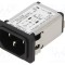 Conector alimentare AC SCHURTER soclu tată C14 6A 250V pentru montare pe panou