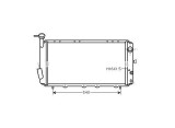 Radiator apa racire motor SRL, SUBARU LEONE, 09.1984- motor 1,3; 1,6; 1,8/ 1,8 T benzina; cv manuala, aluminiu/ plastic brazat, 647x320x18 mm, Calson