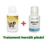Cumpara ieftin Tratament si prevenție tuse, horcăit la păsări Herba-Top Broncho 100 ml + Solvit Respiro 100ml