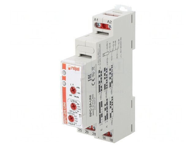 Timer DPDT 0,1s-10min 12-240VAC 24VDC 8A