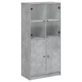 Cumpara ieftin Dulap inalt cu usi, gri beton, 68x37x142 cm, lemn compozit