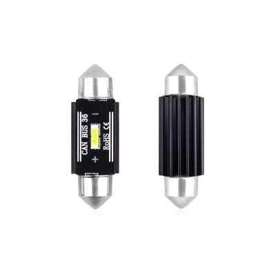 Set becuri auto cu LED CANBUS sofit compatibil C5W 1 SMD 36mm Alb 12/24V, foto