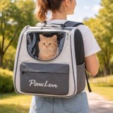 Rucsac pentru transport animale de companie, Gri, 39x26x39cm, CMCLASS