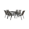 Set mobilier pentru gradina HECHT Honey Set 6, aluminiu/sticla, masa 150 x 90 x 72 cm, 6 x scaune 58 x 74 x 97 cm