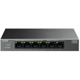 Switch TP-LINK LS106LP, 6x100Mbps (4xPOE), carcasa metalica, desktop, negru