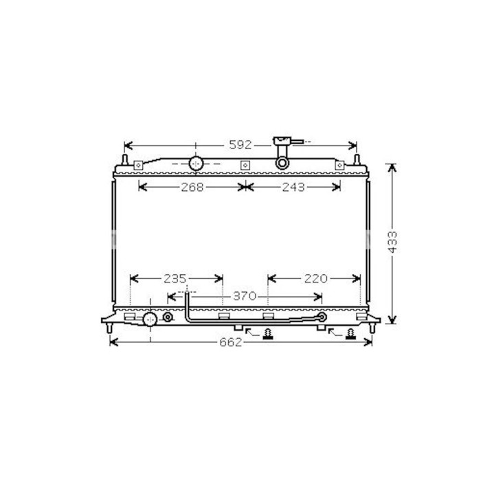 Radiator racire Hyundai Accent (Mc), 10.2005-2010, Motorizare 1, 4 71kw; 1, 6 82kw Benzina, tip climatizare Cu/fara AC, cutie automata, dimensiune 65