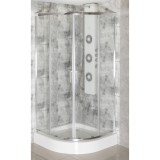 Aruba 80 Chrome Cabină de duș curbată cu tavă Alan