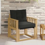 vidaXL Canapea de exterior Lemn solid de Acacia și Textilene Alb 3439038