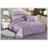 Cumpara ieftin Lenjerie de Pat Catifea PREMIUM, Pat Dublu, 6 Piese, Lila - EAT229