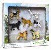 Set 7 Figurine Caini Collecta, Jucarii Realiste pentru Copii, Rase Diverse, Plastic Cauciucat, 32.5cm, Colectie Animale Domestice