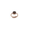 Inel Argint 925 Placat Aur Roz, Cuart Fumuriu 8mm, Reglabil - Roua, Cutie Cadou Inclusa, Made in Italy