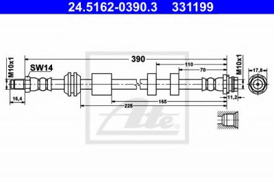 Conducta / cablu frana FORD GALAXY (WA6) (2006 - 2015) ATE 24.5162-0390.3 foto