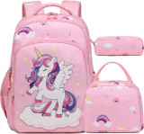 Popack Rucsac de școală unicorn pentru fete Impermeabil Rucsac pentru copii, Oem