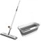 Set mop rotativ cu lighean pliabil, cu laveta din microfibra, storcator atasat, usor de depozitat si curatat, alb
