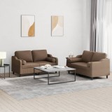 VidaXL Set de canapele cu perne, 2 piese, maro, textil