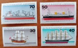 GERMANIA-REP-FEDERALA-&#039;&#039;ISTORIA NAVIGATIEI cu PANZE&#039;&#039;-SET de 4val.--MNH-NESTAMP., Nestampilat