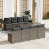VidaXL Set de canapele pentru grădină 9 pcs Gri Rattan poli