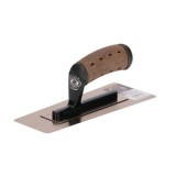 Gletiera inox, venetiana, trapezoidala, Super Flex, 24x10x8 cm x 0.3 mm, maner piele Alcantara, Olejnik