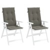 vidaXL Perne Scaun Spatar Inalt 120x50x4cm, Gri, Set 2 Bucati, Poliester, Confortabile, Interior/Exterior