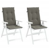 vidaXL Perne scaun cu spătar &icirc;nalt 2 buc. melanj gri 120x50x4cm textil