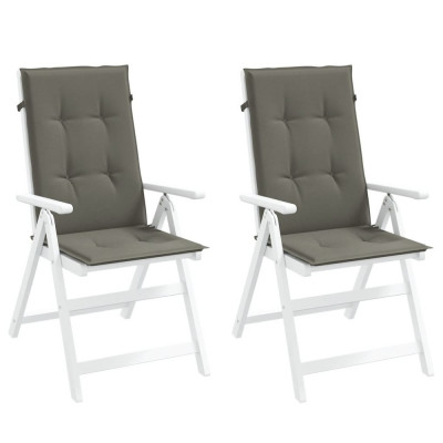 vidaXL Perne scaun cu spătar &amp;icirc;nalt 2 buc. melanj gri 120x50x4cm textil foto