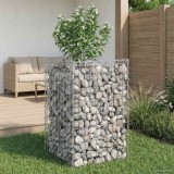 vidaXL Pat ridicat din gabion Argintiu 50 x 50 x 80 cm Oțel Galvanizat 42033302