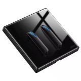 Intrerupator modern, design clape pian, 220V, 10A, 2 clapete pian, UE standard, Intrerupatoar de perete, negru