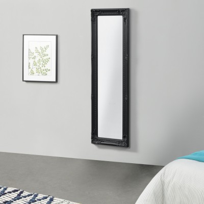 Oglinda de perete Livorno S 132 x 42 x 3,5 cm lemn negru [en.casa] HausGarden Leisure foto