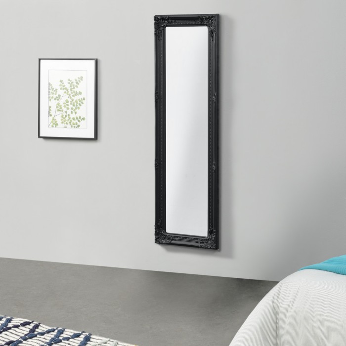 Oglinda de perete Livorno S 132 x 42 x 3,5 cm lemn negru [en.casa] HausGarden Leisure