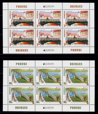 ✅RO 2018 ,LP 2188 d ,&amp;quot;Europa 2018-Poduri &amp;quot; , mcoli de 6 marci + tabs ,MNH foto