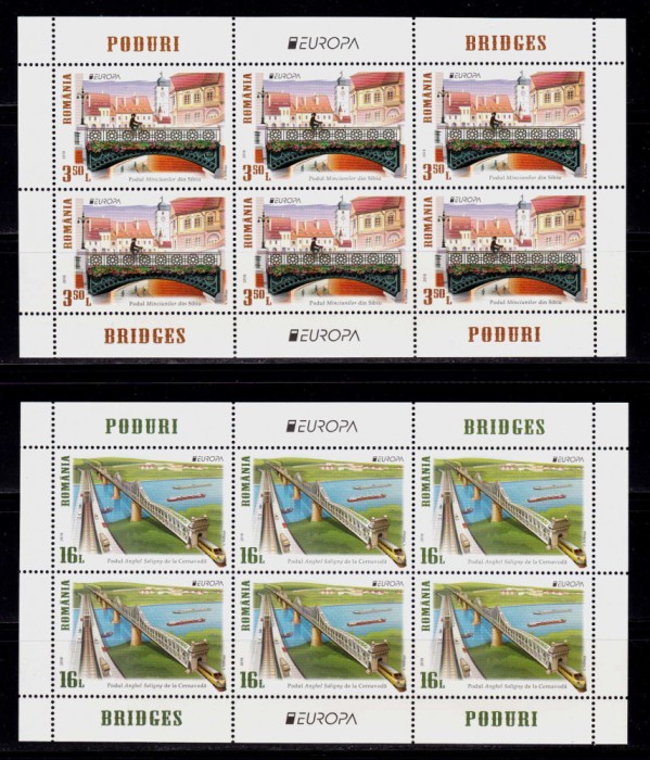 ✅RO 2018 ,LP 2188 d ,&quot;Europa 2018-Poduri &quot; , mcoli de 6 marci + tabs ,MNH