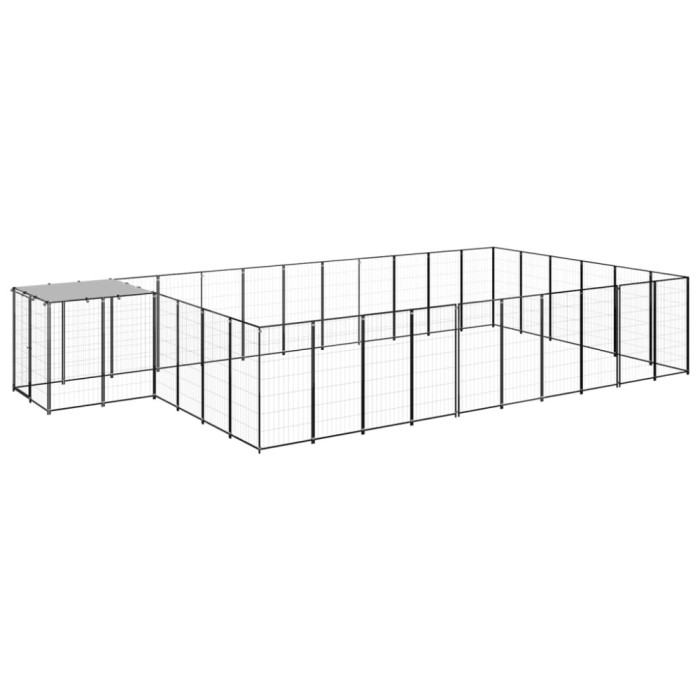 Padoc pentru c&acirc;ini, negru, 19,36 m&sup2;, oțel