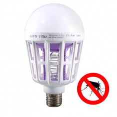 Bec LED 15W si Lampa UV Anti tantari, insecte foto