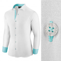Camasa pentru barbati, alb, regular fit, casual, cu guler - Business Class Ultra foto