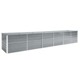 Strat &icirc;nălțat grădină, gri, 480x80x77 cm, oțel galvanizat