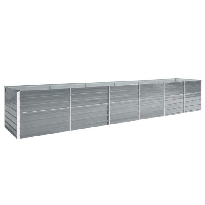Strat &icirc;nălțat grădină, gri, 480x80x77 cm, oțel galvanizat