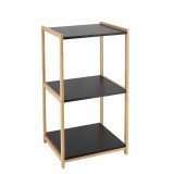 Corp Mobilier 3 Rafturi Mdf 68,5X30X35,5 Cm &ndash; Bamboo / Negru | Mobilier Depozitare Baie