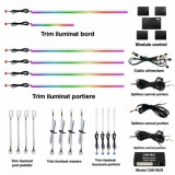 Kit lumini ambientale auto universale model Audi, 64 culori, control telefon