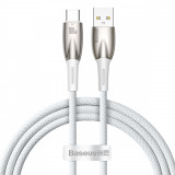 Cablu De &icirc;ncărcare Rapidă Baseus Glimmer Series USB-A - USB-C 100W 480Mbps 1m Alb CADH000402