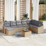 vidaXL Set de canapele de grădină cu perne Bej Ratan Sintetic Acacia