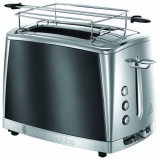 Prajitor de paine Luna Moonlight Grey 23221-56, 1550 W, 2 felii, 6 setari, prajire rapida, gri/inox, Russell Hobbs