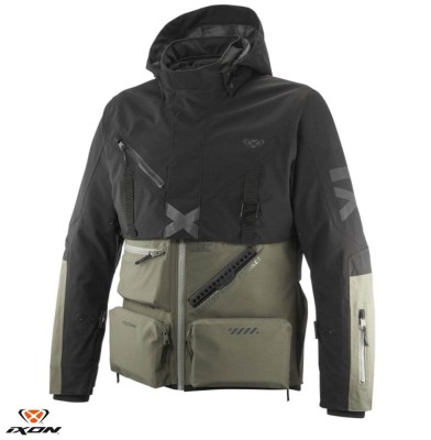 Geaca (jacheta) barbati pentru scuter - motocicleta Touring/Adventure Ixon All season model Etna MS culoare: khaki/negru &amp;ndash; concept modular (geaca lami foto